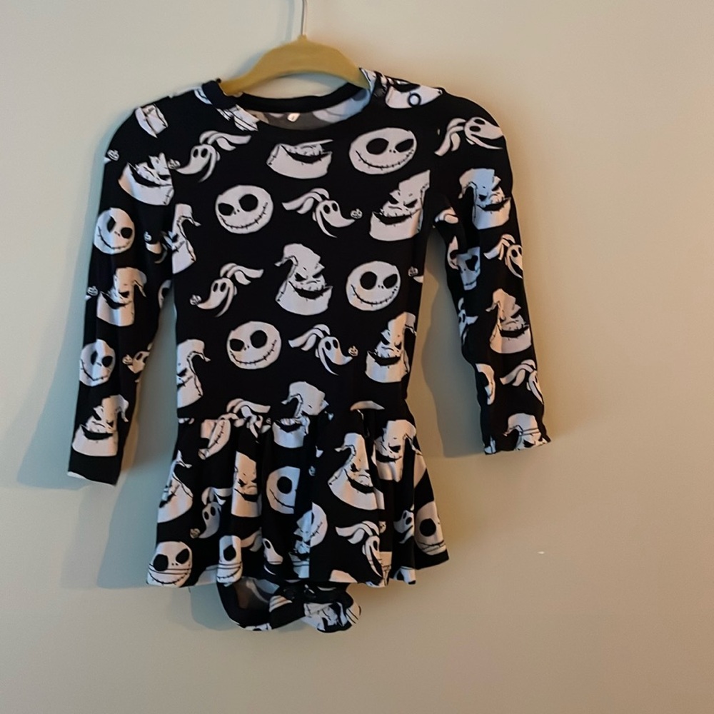 Posh Peanut Nightmare Before Christmas Twirl Bodysuit Dress 3-6 months
